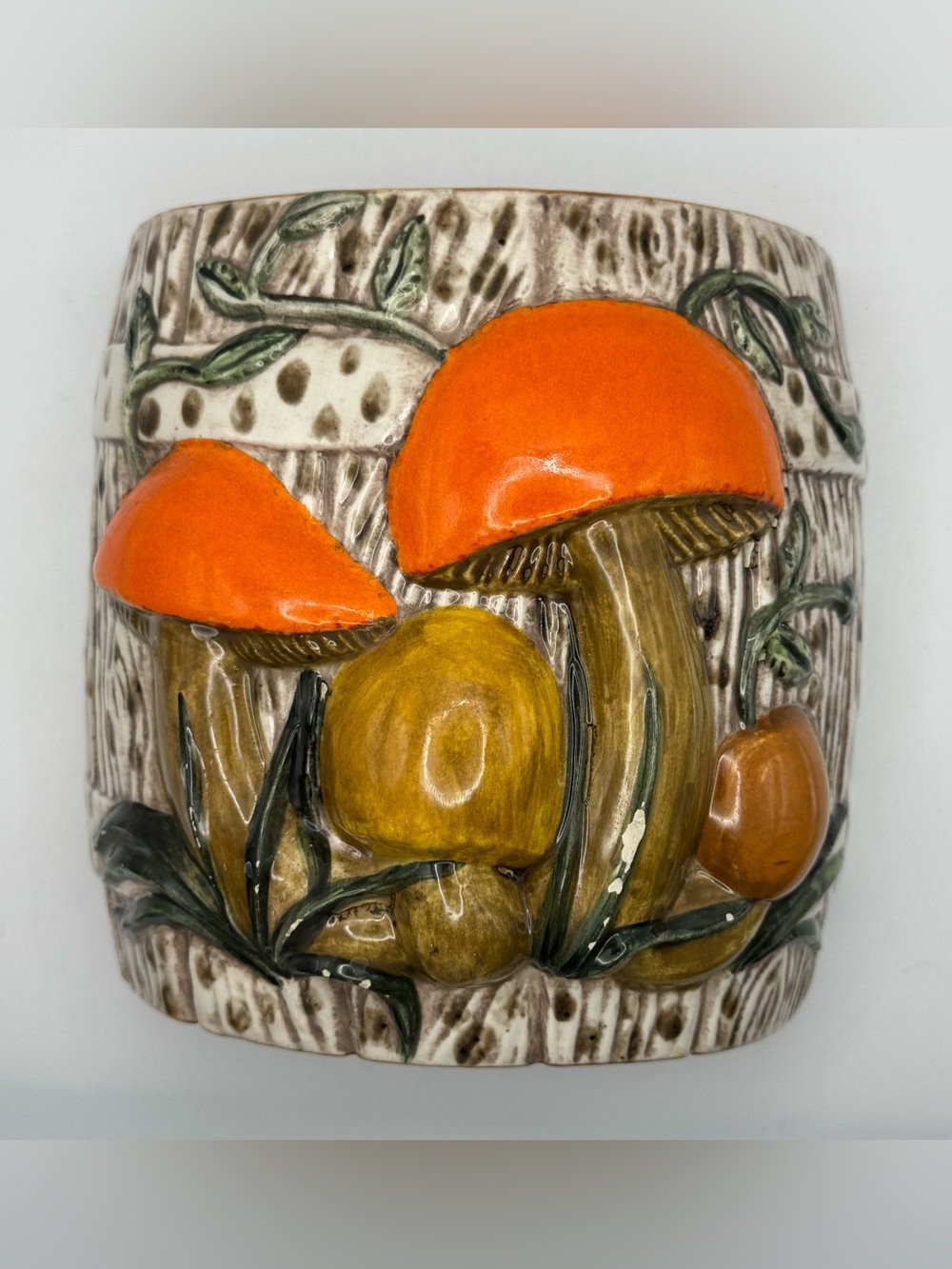 Vintage 1978 Arnels Mushroom Wall Pocket Planter Woodland Ceramic  Mushrooms